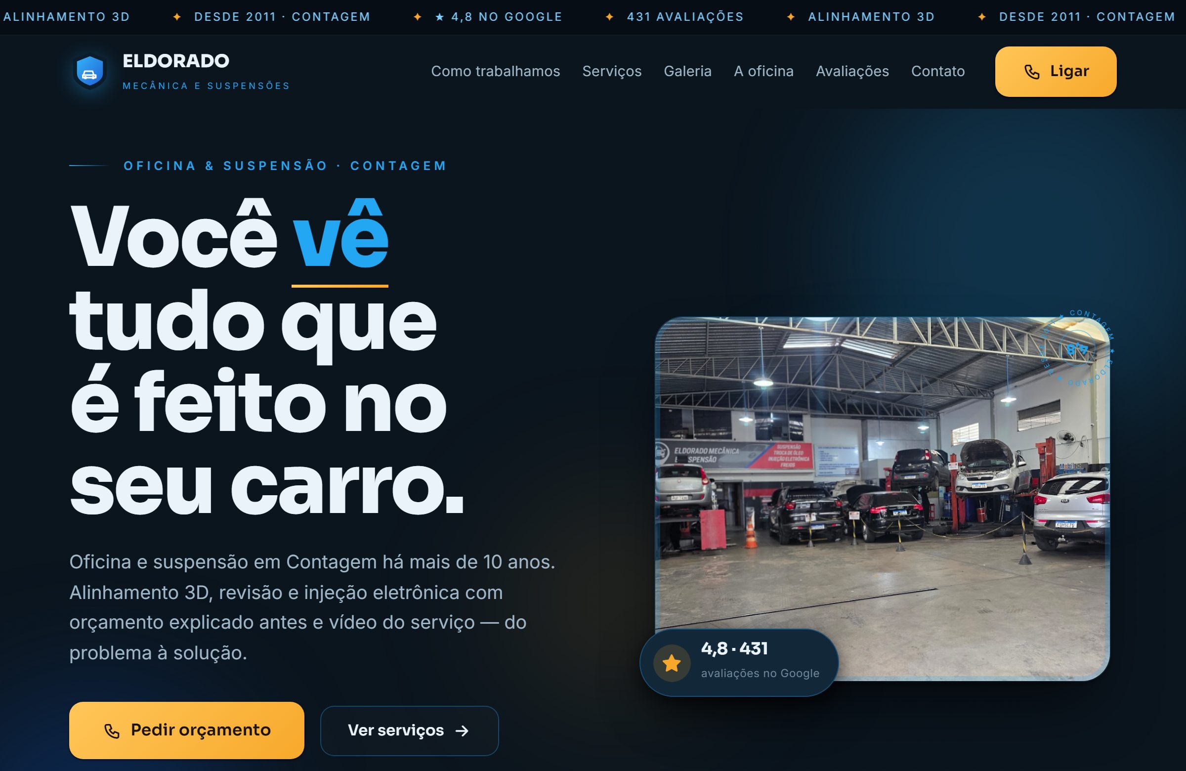 Site da Eldorado Mecânica
